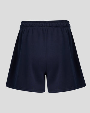 Back view of navy Leicester Tigers travel shorts.