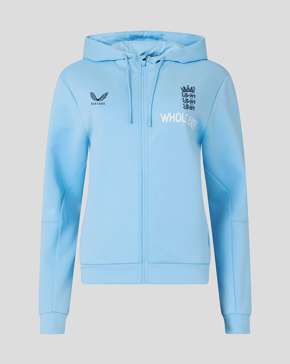 England Cricket Women's 26/27 Off Pitch Full Zip Hoodie - Blue