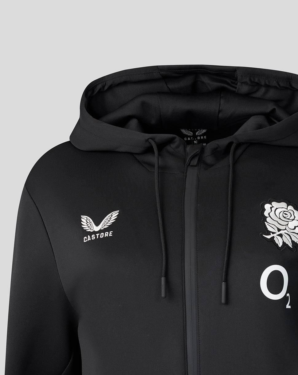 Sudadera con capucha England Rugby Mujer 26/27 Travel Flex Zip Up – Negro - Negro
