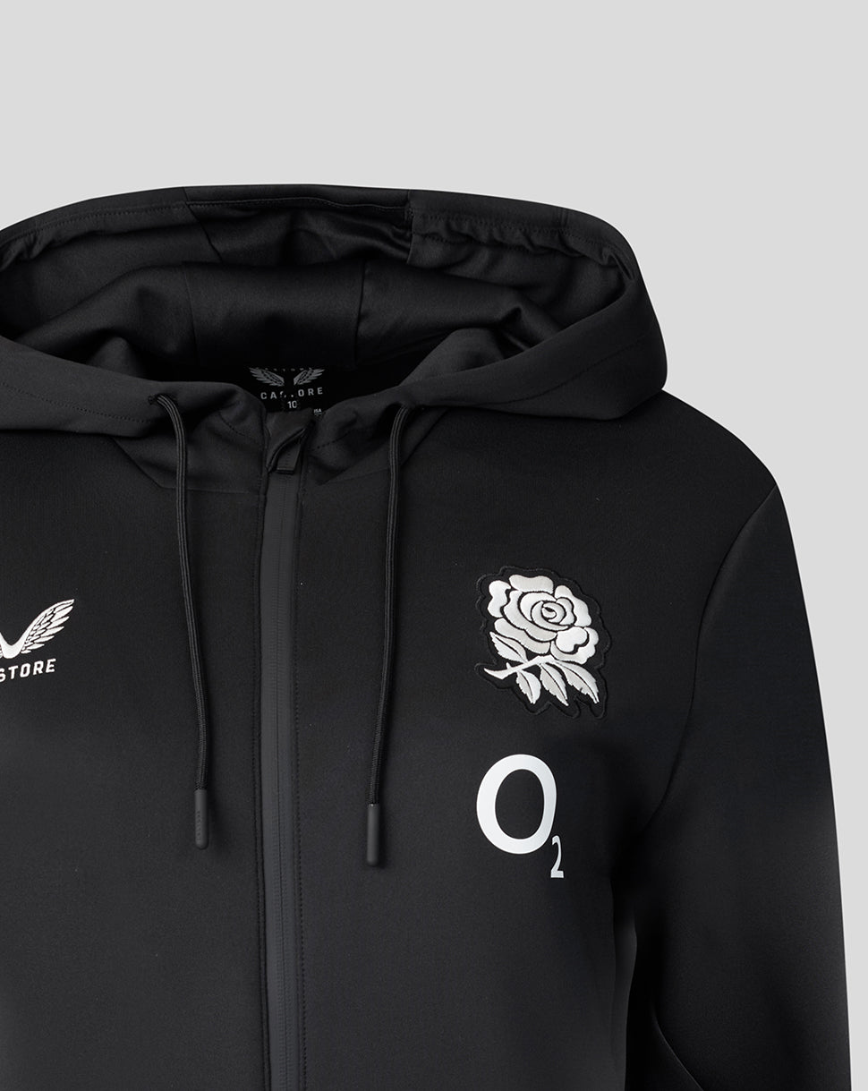 Sudadera con capucha England Rugby Mujer 26/27 Travel Flex Zip Up – Negro - Negro