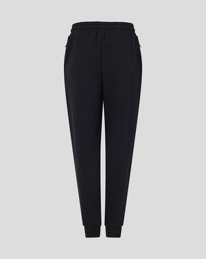 Black jogger pants on a light gray background