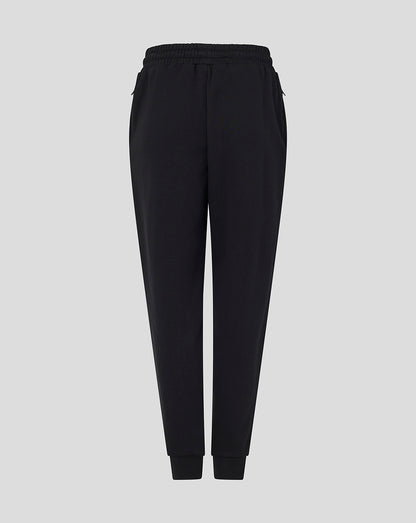 Black jogger pants on a light gray background