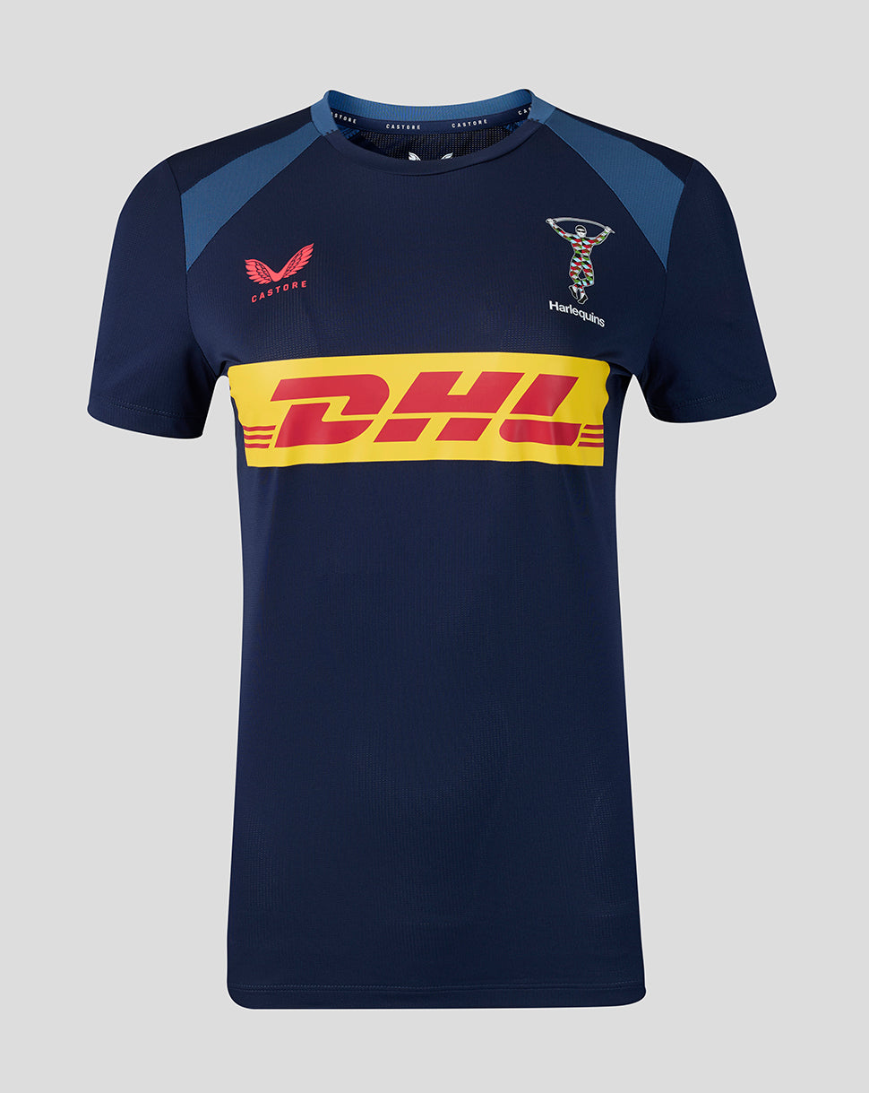 Harlequins Damen 2026/27 Trainings-Kurzarm-T-Shirt - Marineblau