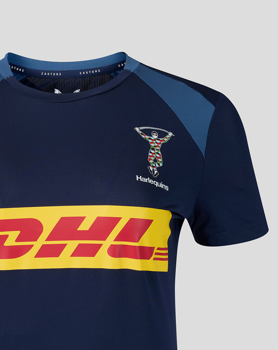 Harlequins Damen 2026/27 Trainings-Kurzarm-T-Shirt - Marineblau