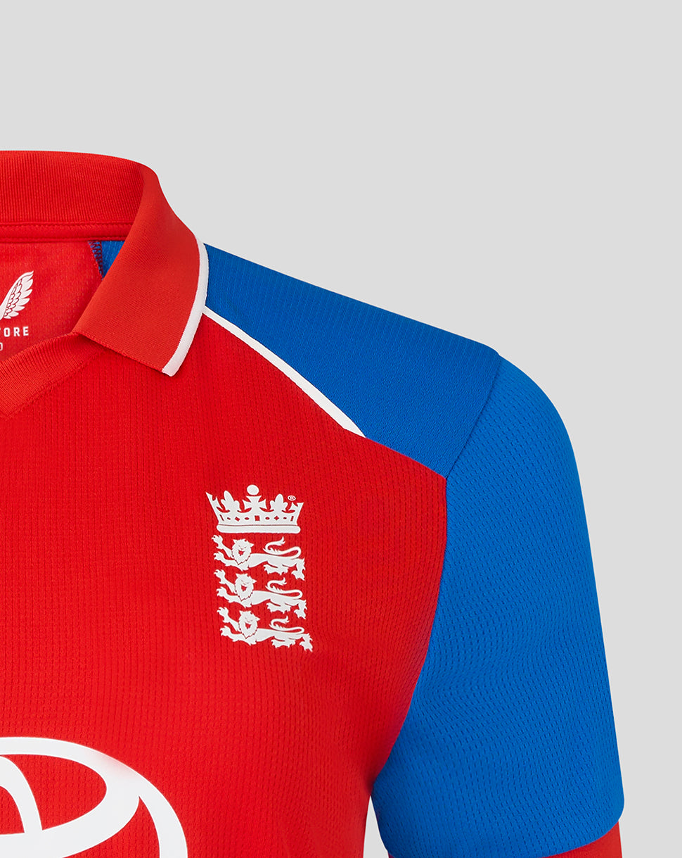 England Cricket Women's 26/27 T20 Replica Short Sleeve Shirt - Red