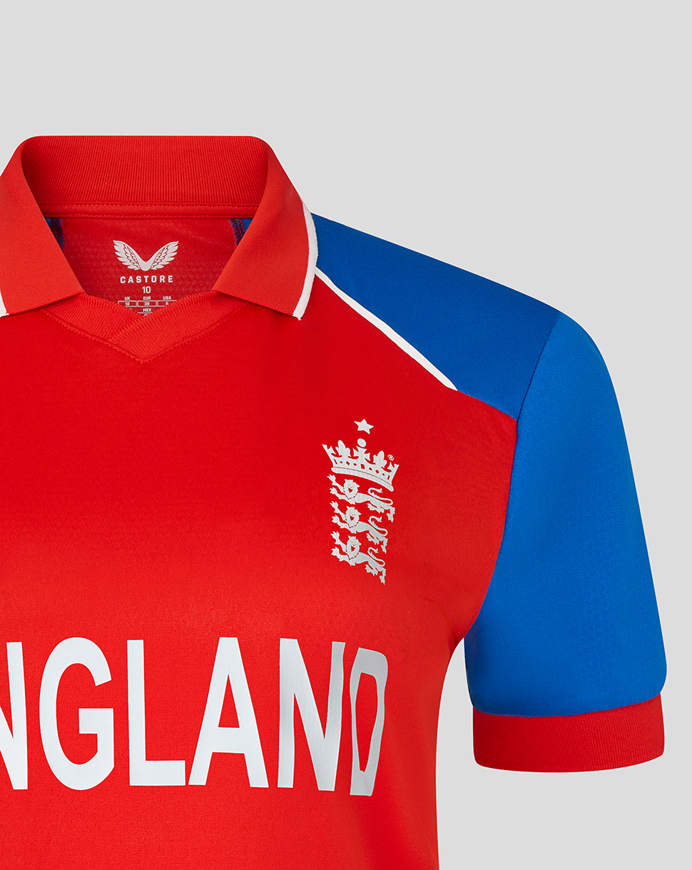 England Cricket dames 26/27 T20 WWC shirt met korte mouw - Rood