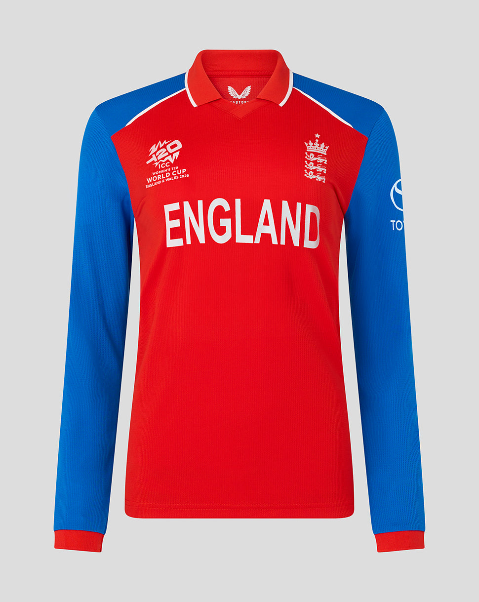 England Cricket Damen-Langarm-Trikot 26/27 T20 WWC Replica - Rot