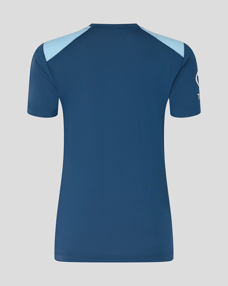 England Cricket Damen 26/27 Training Kurzarm-T-Shirt - Blau