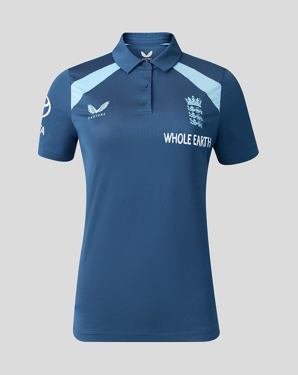 England Cricket Dames 26/27 Training Poloshirt - Blauw
