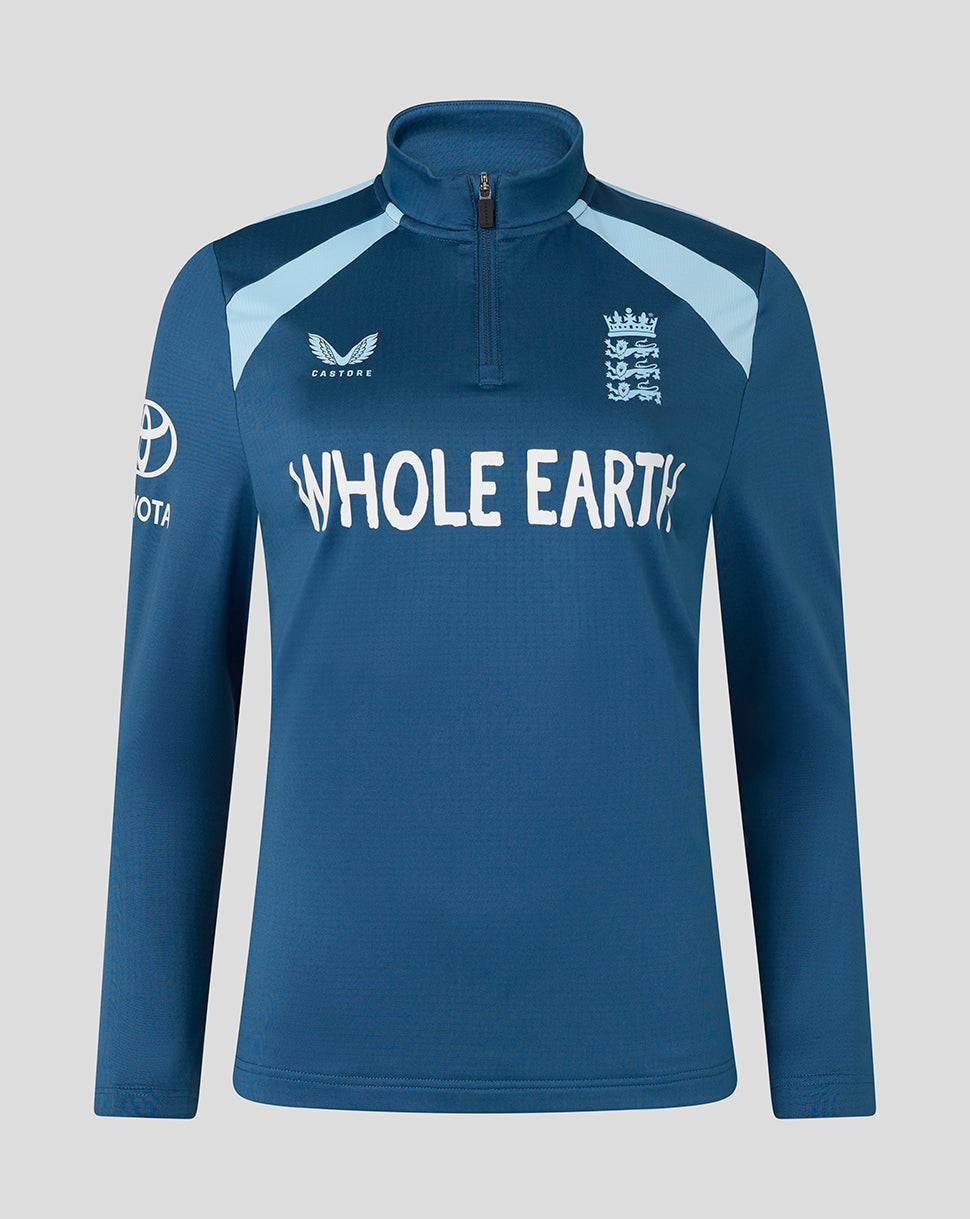 England Cricket Dames 26/27 Training Midlayer Top - Blauw