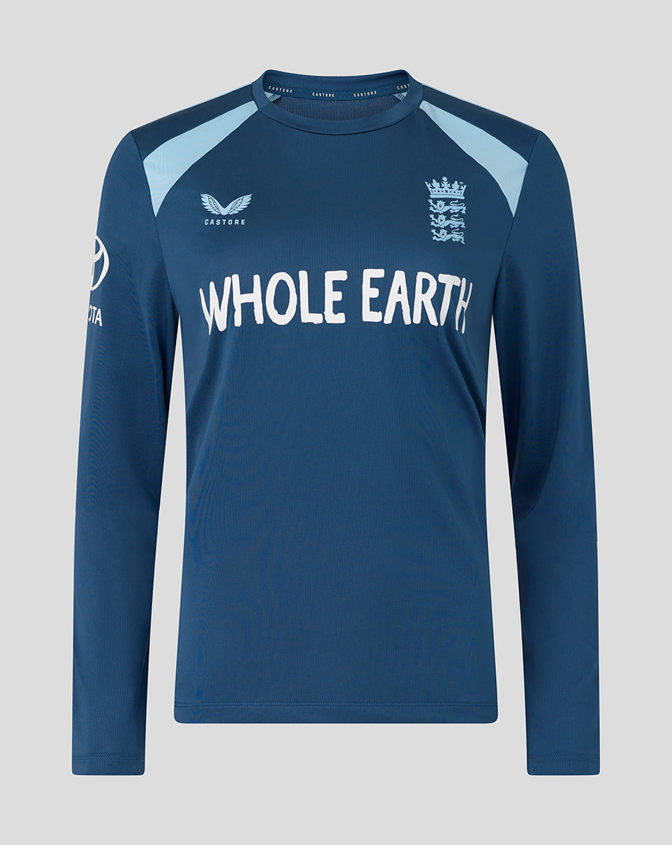 England Cricket Damen 26/27 Training Langarm-T-Shirt - Blau