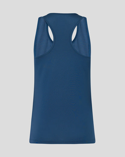 Blue tank top on a light gray background