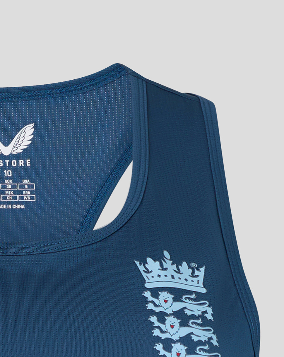 England Cricket Dames 26/27 Trainingsshirt met racerback - Blauw