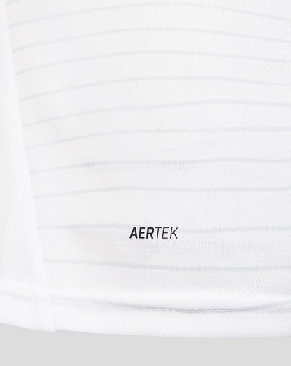 White fabric with 'AERTEK' branding on a white background