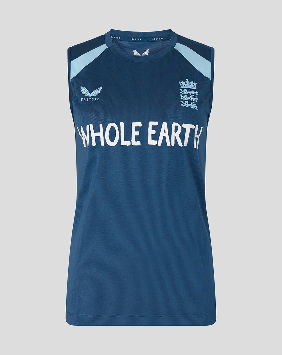 England Cricket Dames 26/27 Training Mouwloos T-shirt - Blauw