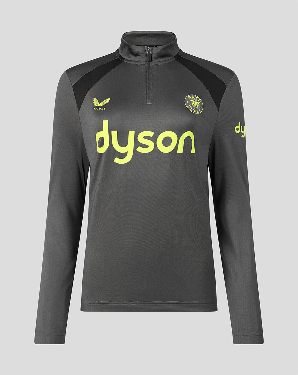 Media cremallera Bath Rugby 2026/27 Training de mujer - Gunmetal/Negro