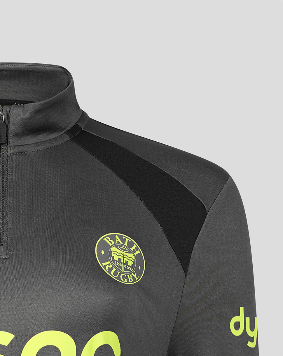 Media cremallera Bath Rugby 2026/27 Training de mujer - Gunmetal/Negro