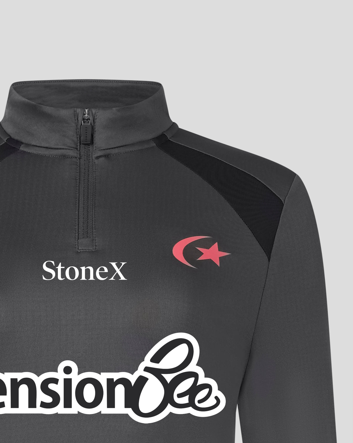Prenda con media cremallera Saracens 2026/27 Training de mujer – Gris - Gris/Negro