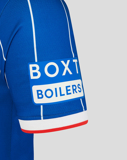 Blue sports jersey with 'BOXT BOILERS' logo on a gray background