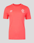 Red t-shirt with Umbro logo and emblem on a gray background