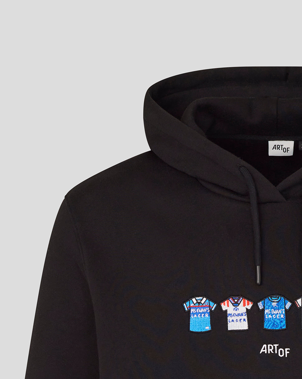 Rangers Unisex 25/26 Art of Football Classic Hoodie - Black