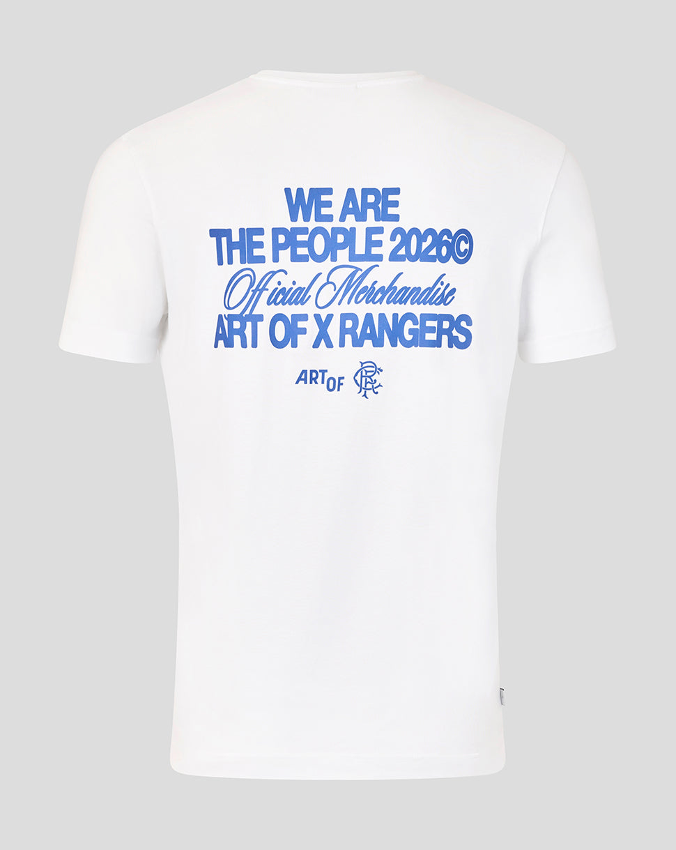 Rangers Unisex 25/26 Art of Football T-Shirt - White - White