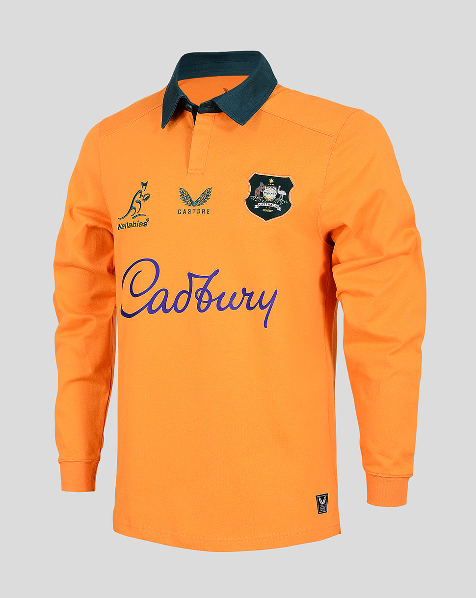 Rugby Australia Men's Wallabies Classic Long Sleeve Home Shirt - Gold
