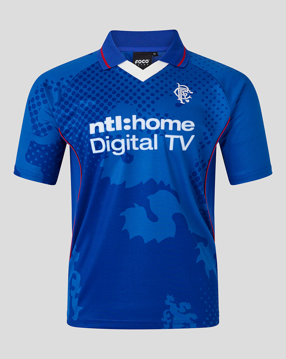 Rangers Unisex Retro 2002-03 Thuis Shirt - Blauw