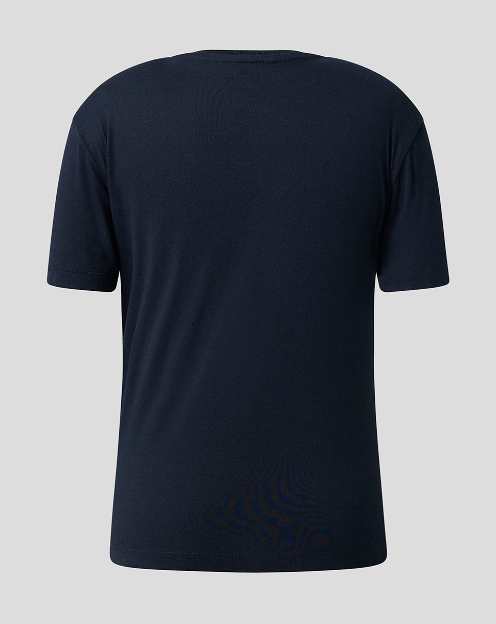 England Cricket Junior 26/27 Essential Crest Korte Mouw T-shirt - Marineblauw