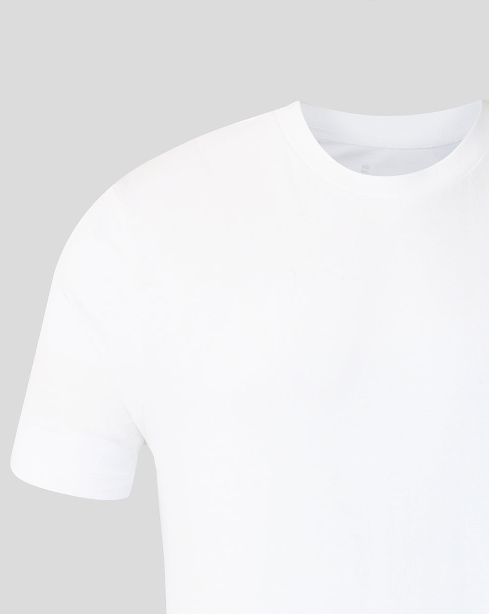 White t-shirt on a light gray background