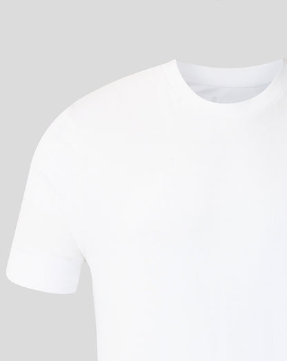 White t-shirt on a light gray background