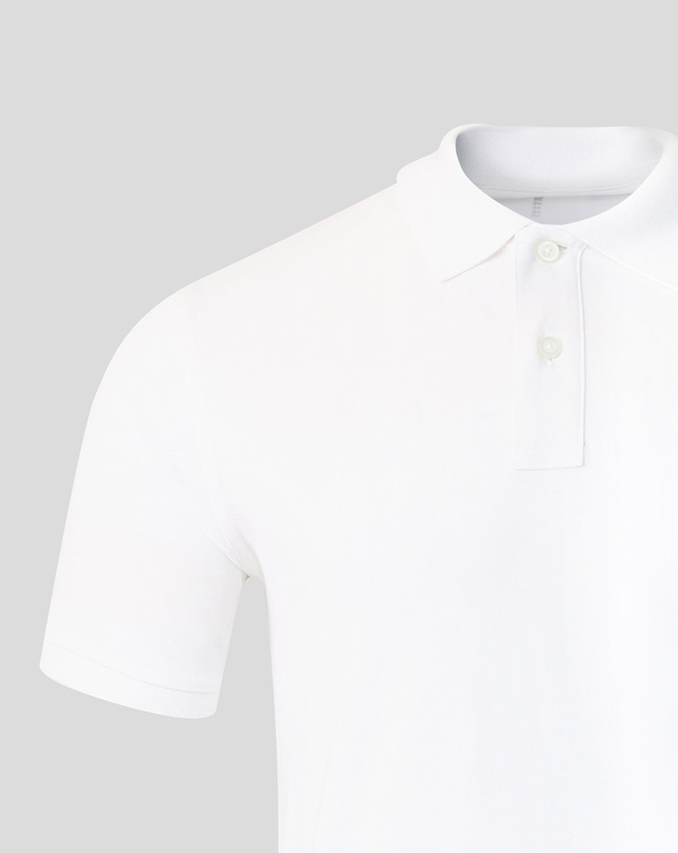 England Cricket unisex 26/27 Essentials Crest poloshirt met korte mouw – wit - Wit