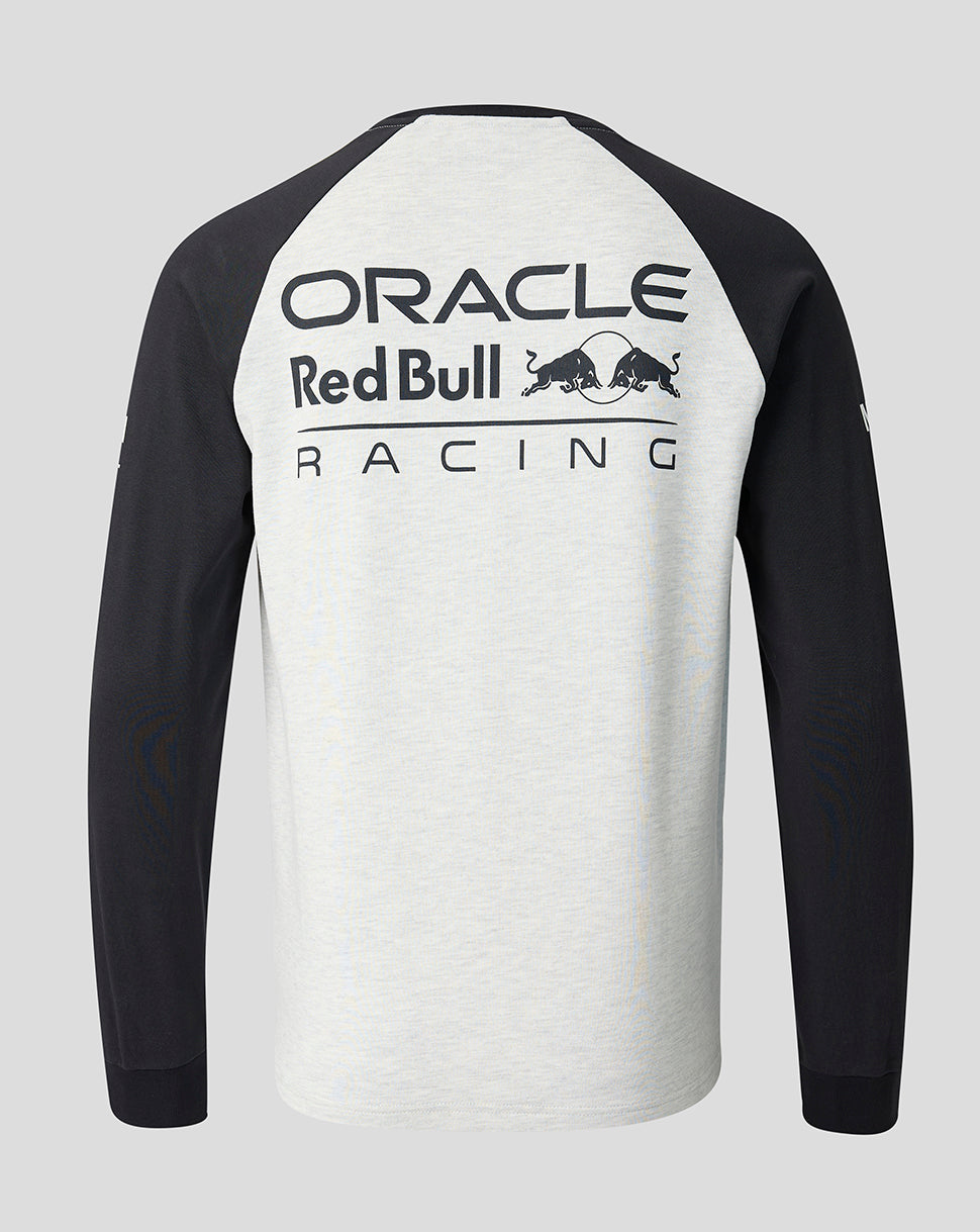 Oracle Red Bull Racing Unisex Classic Raglan-Langarm-T-Shirt - Naturweiss meliert - Altweiss meliert