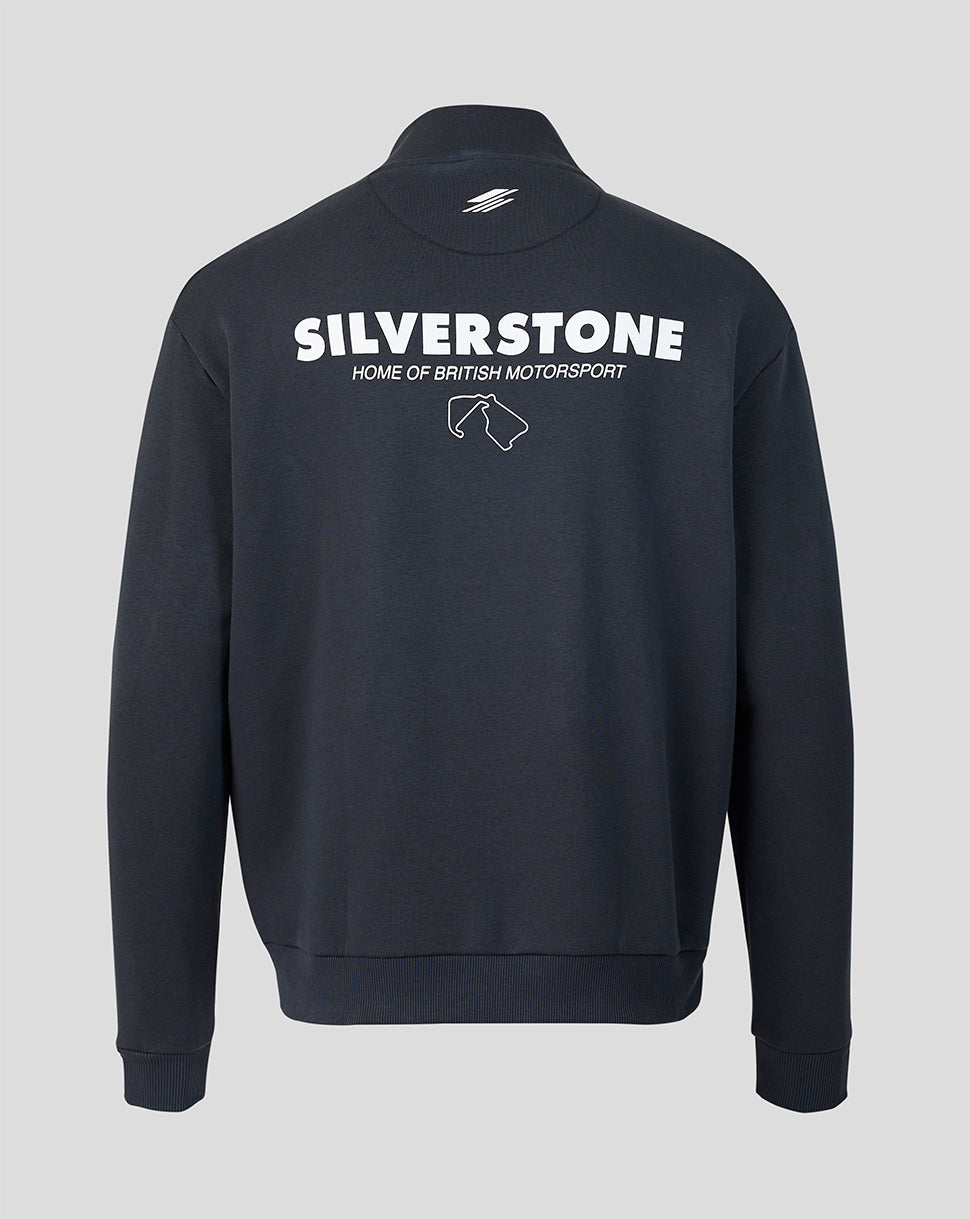 Silverstone Unisex Heritage Sweatshirt mit Viertelreissverschluss – Dunkelblau - Dunkles Marineblau