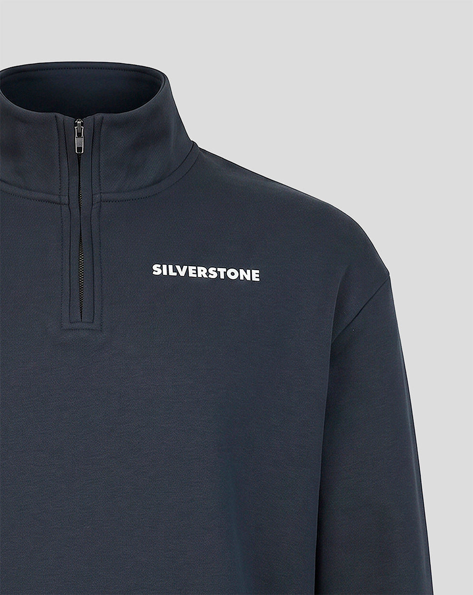 Silverstone Unisex Heritage Sweatshirt mit Viertelreissverschluss – Dunkelblau - Dunkles Marineblau