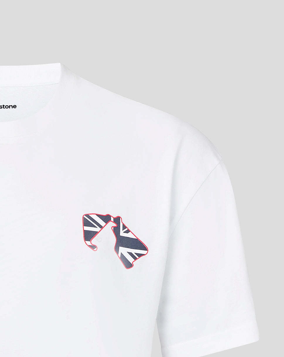 Silverstone Unisex British Injection Linear Back T-Shirt - White - White