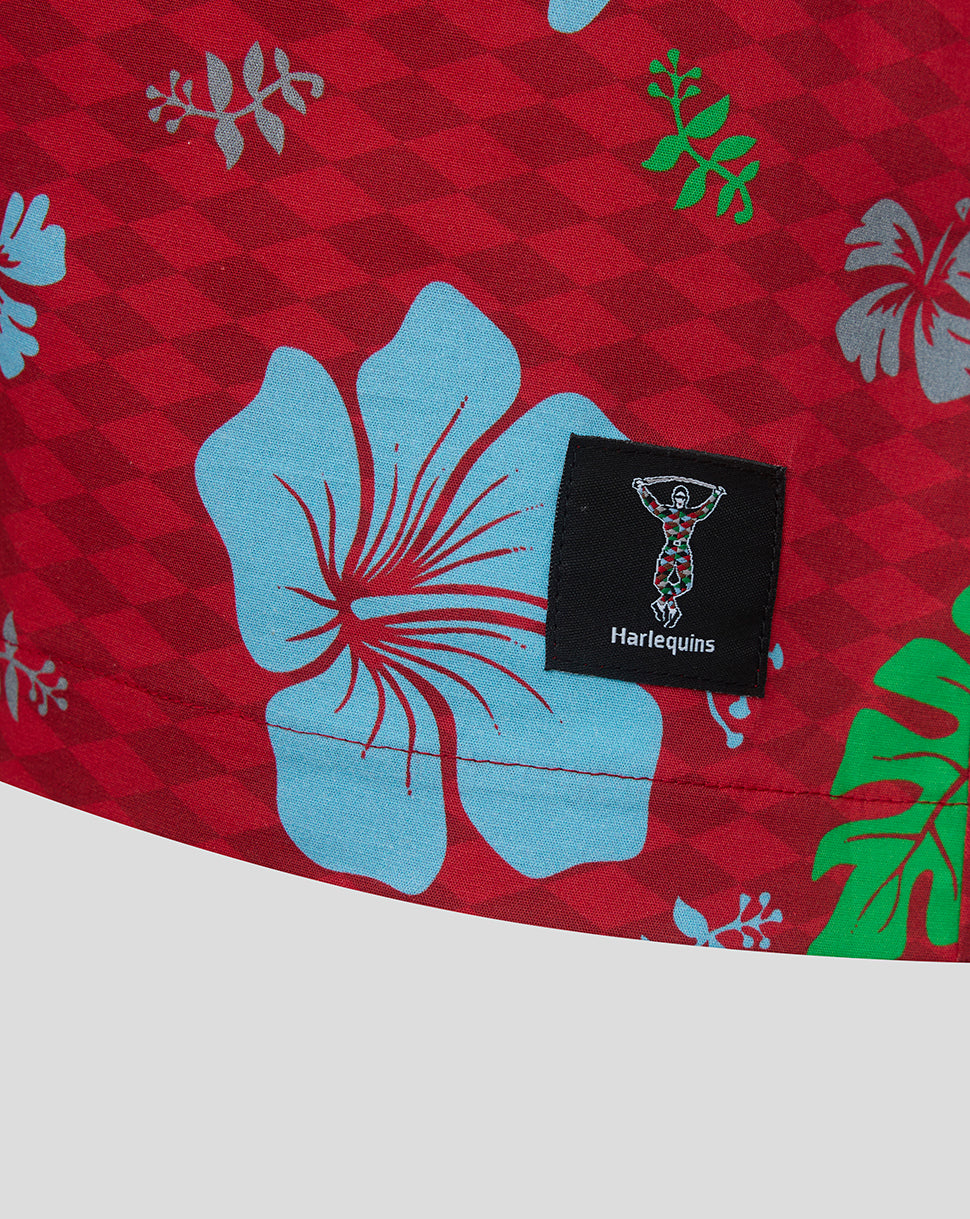 Harlequins Unisex 2026 Big Summer Kick Off Hawaiian Shirt - Red
