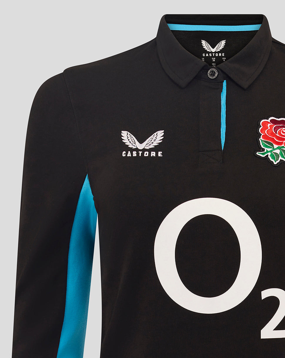 Women’s England Rugby Alternate Classic Long Sleeve Shirt – Caviar - Caviar/Swim Cap