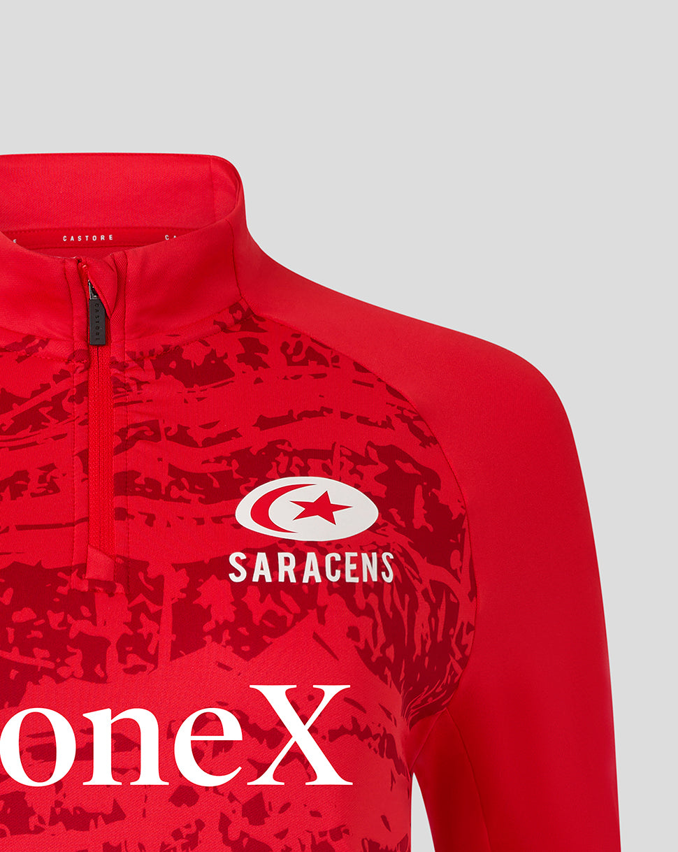 Saracens Women's 25/26 Pre Match Midlayer Top - Racing Red