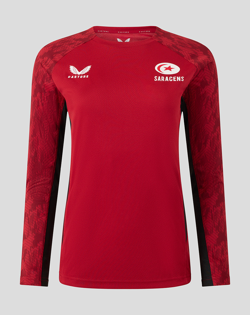 Saracens Women's 25/26 Training Long Sleeve Tee - Rhythmic Red
