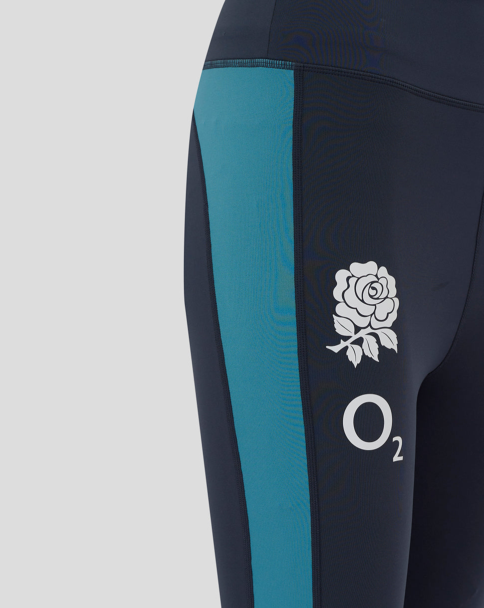 Women’s England Rugby 25/26 Performance Leggings – Inkwell - Inkwell/Storm Blue