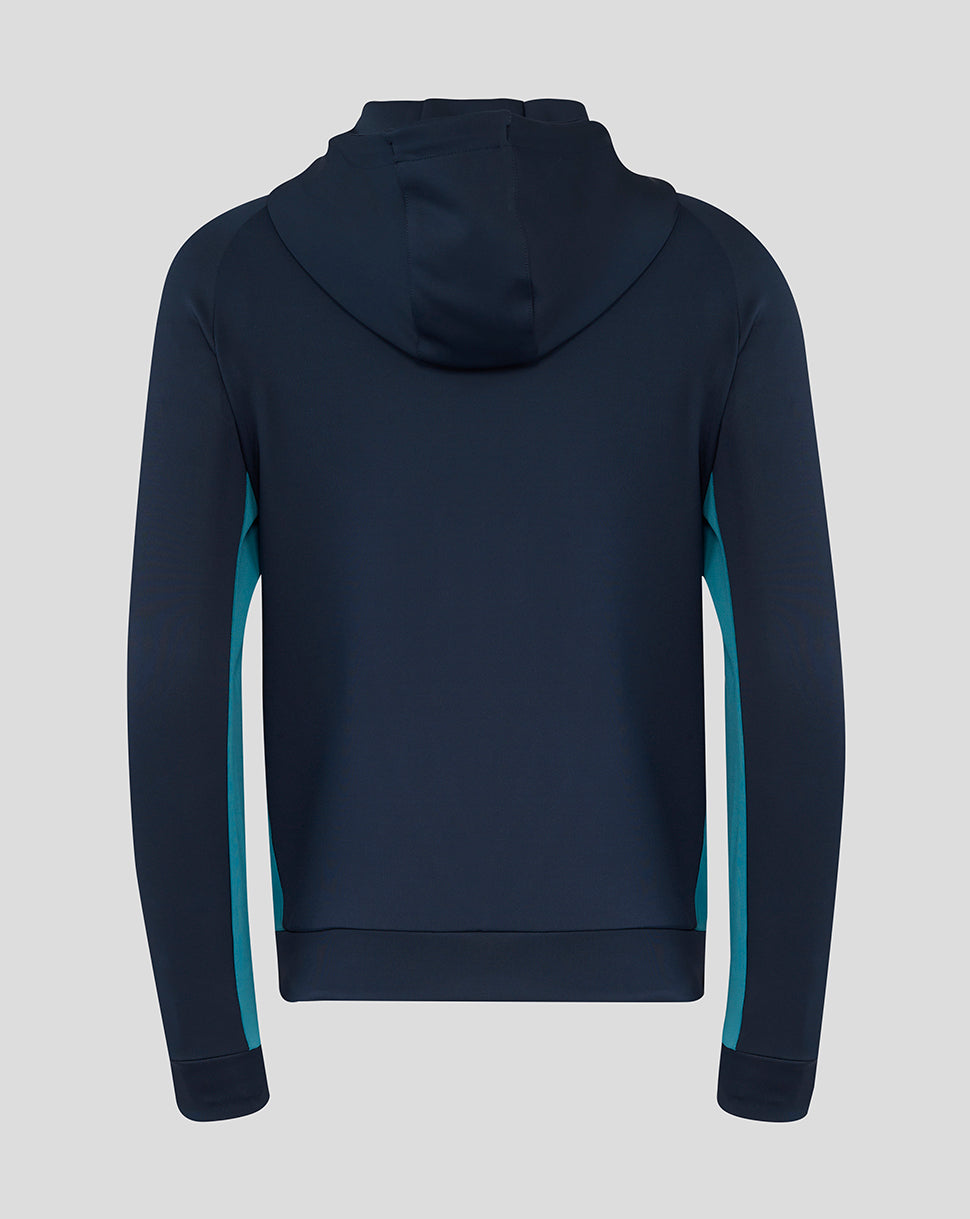 Women’s England Rugby 25/26 Performance Long Sleeve Full Zip Hoodie – Inkwell - Inkwell/Storm Blue