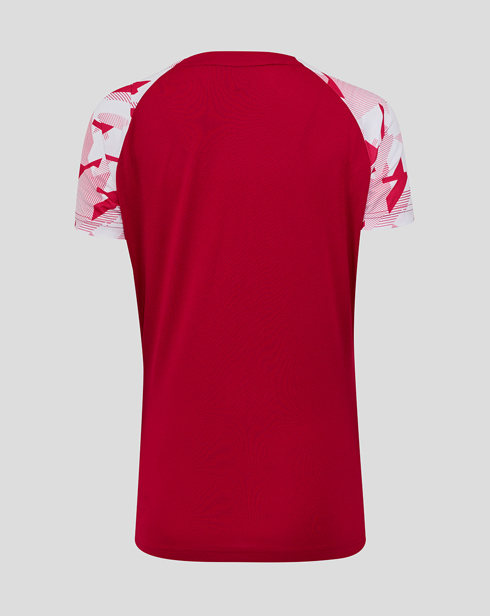 England Rugby Red Roses Pre Match Short Sleeve T Shirt O2 – Women's Fit