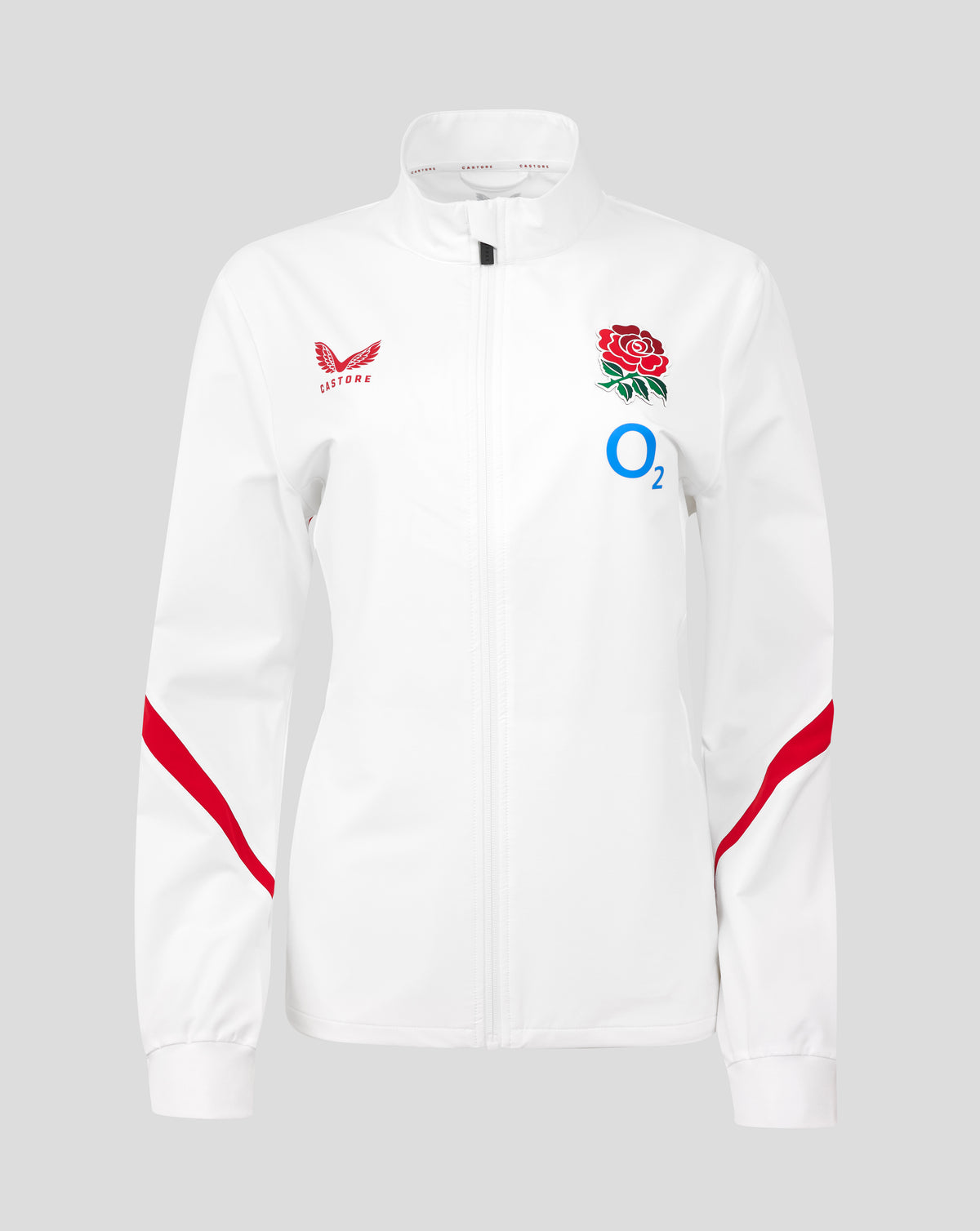 Chaqueta Anthem de manga larga England Rugby Red Roses O2 – Corte femenino - Blanco brillante/Jester Red