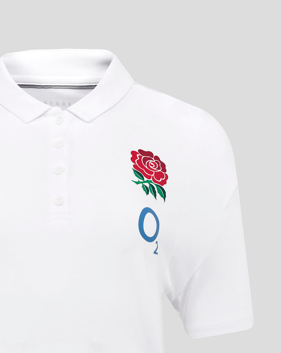 England Rugby Women's 25/26 Travel Polo - Brilliant White