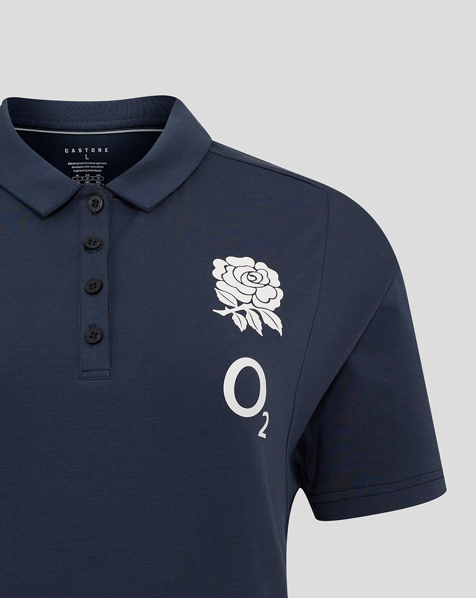 England Rugby Women's 25/26 Travel Short Sleeve Polo - Inkwell