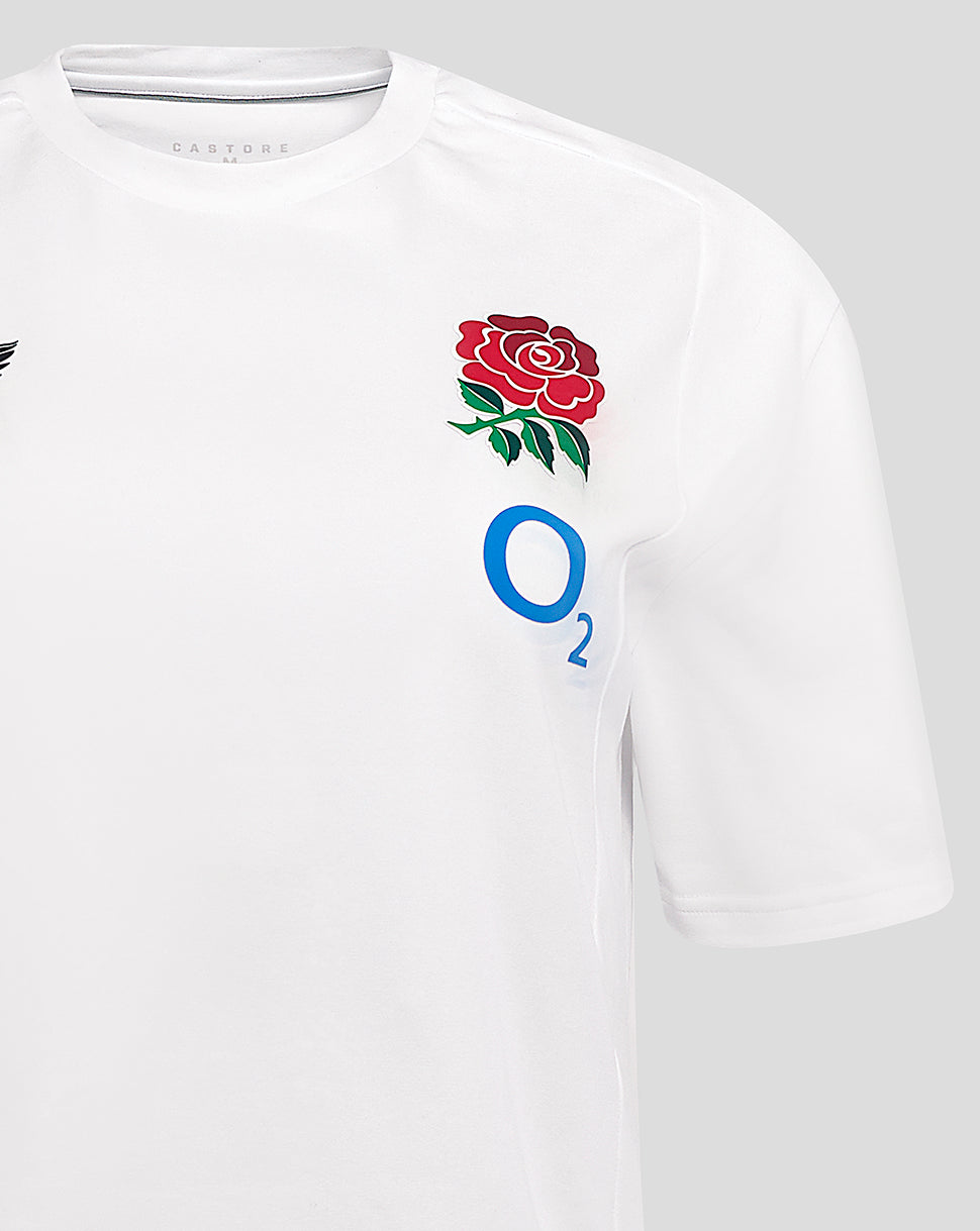 England Rugby Women's 25/26 Travel Short Sleeve Tee - Brilliant White