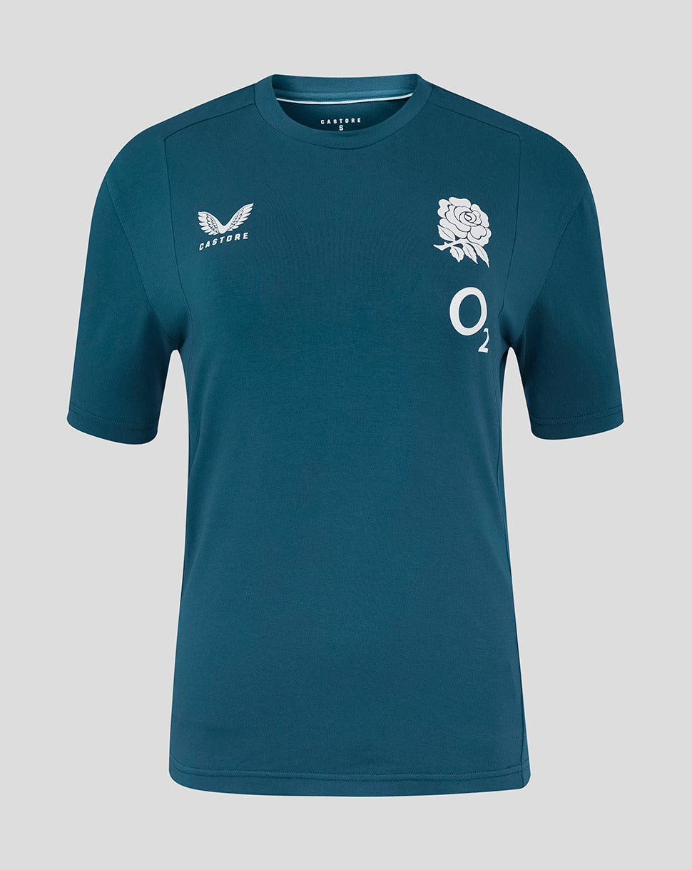 Women's England Rugby 25/26 Travel Short Sleeve Tee - Reflecting Pond - Reflecting Pond