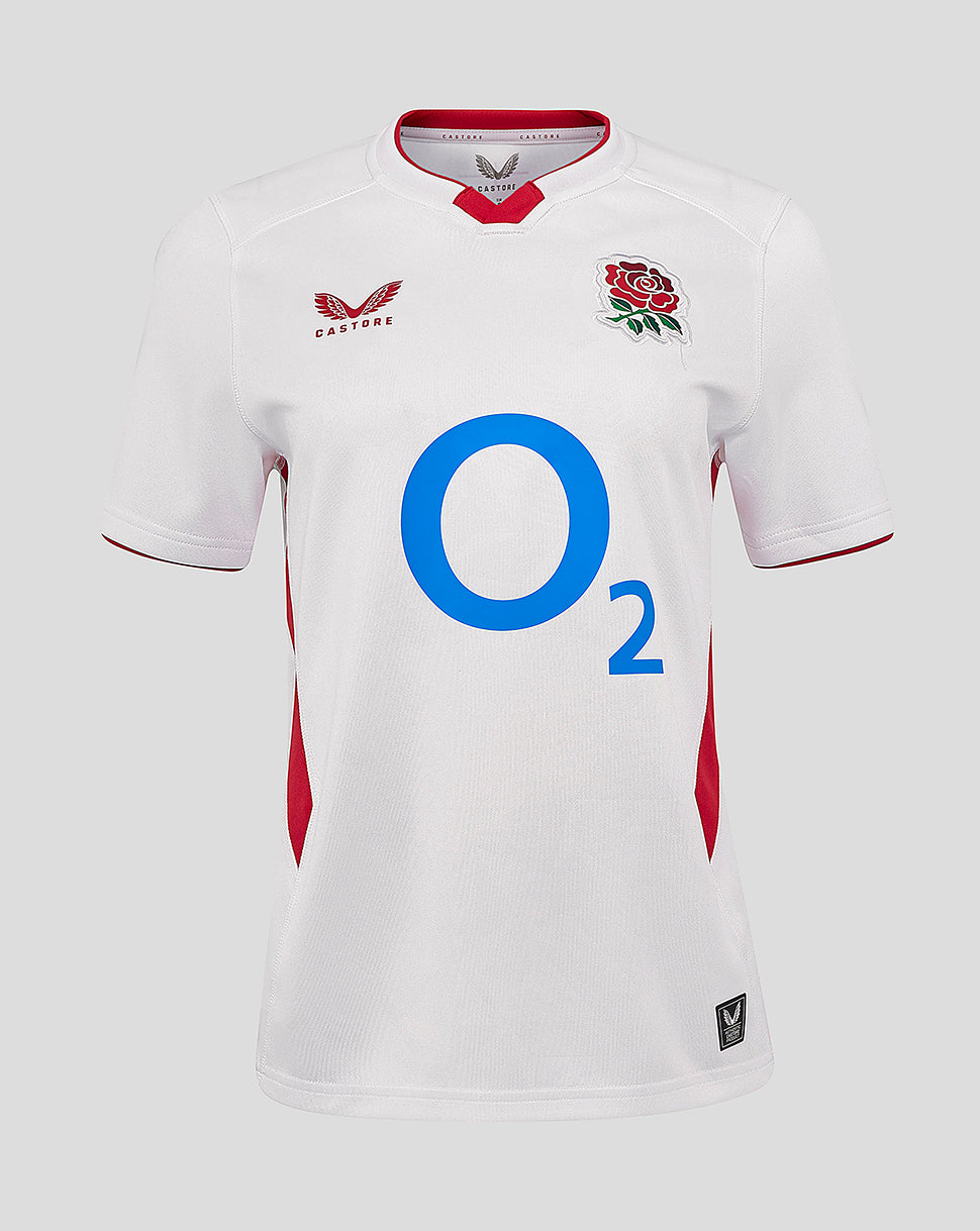 Women’s Fit England Rugby 25/26 Home Short Sleeve Shirt – Brilliant White - Brilliant White/Lipstick Red