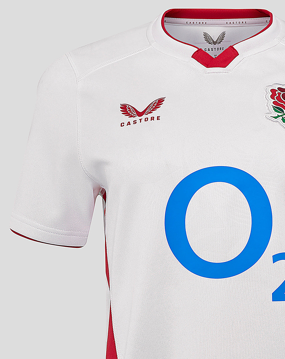 Women’s Fit England Rugby 25/26 Home Short Sleeve Shirt – Brilliant White - Brilliant White/Lipstick Red